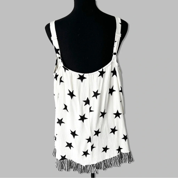 LANE BRYANT STAR WHITE TANK TOP WITH WHITE STRIPES - Picture 3 of 13